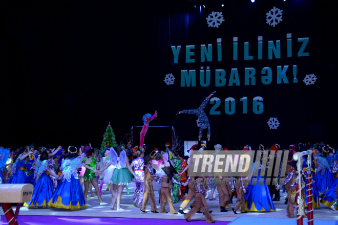 New Year party organized by Azerbaijan Gymnastics Federation.  Baku. Azerbaijan, Dec.24, 2015